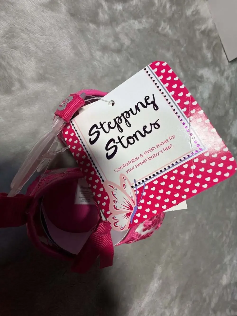 Stepping Stones Infant Girls Floral Lace Bow Mary Jane Soft Sole Princess Shoes
